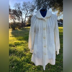 70s White San Angelo vintage collared knit button up jacket